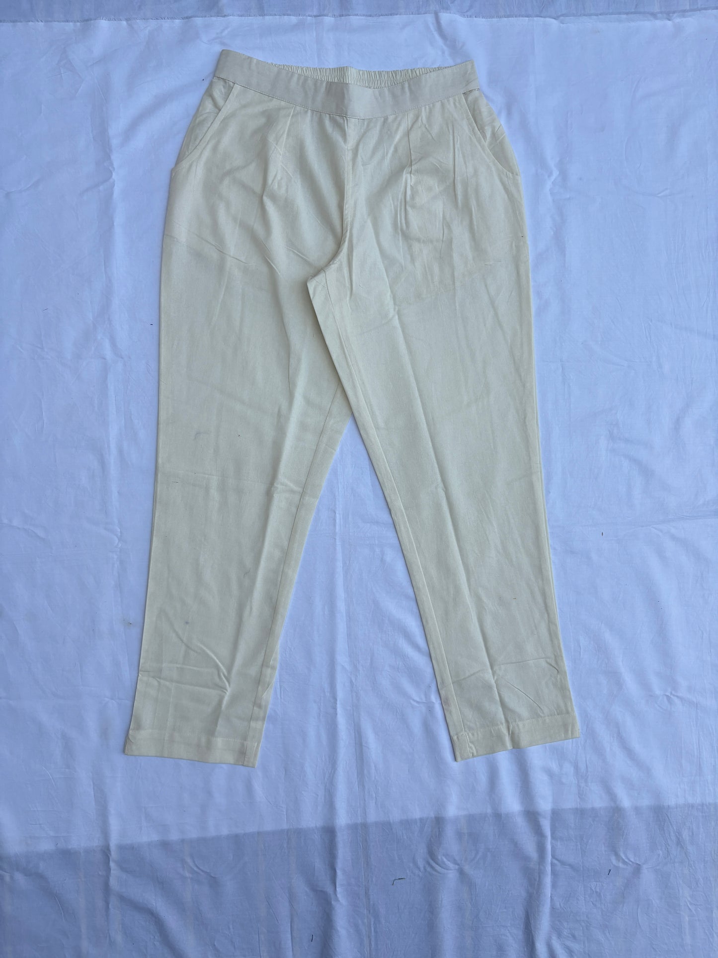 Off-White Airy Linen Cotton Pants