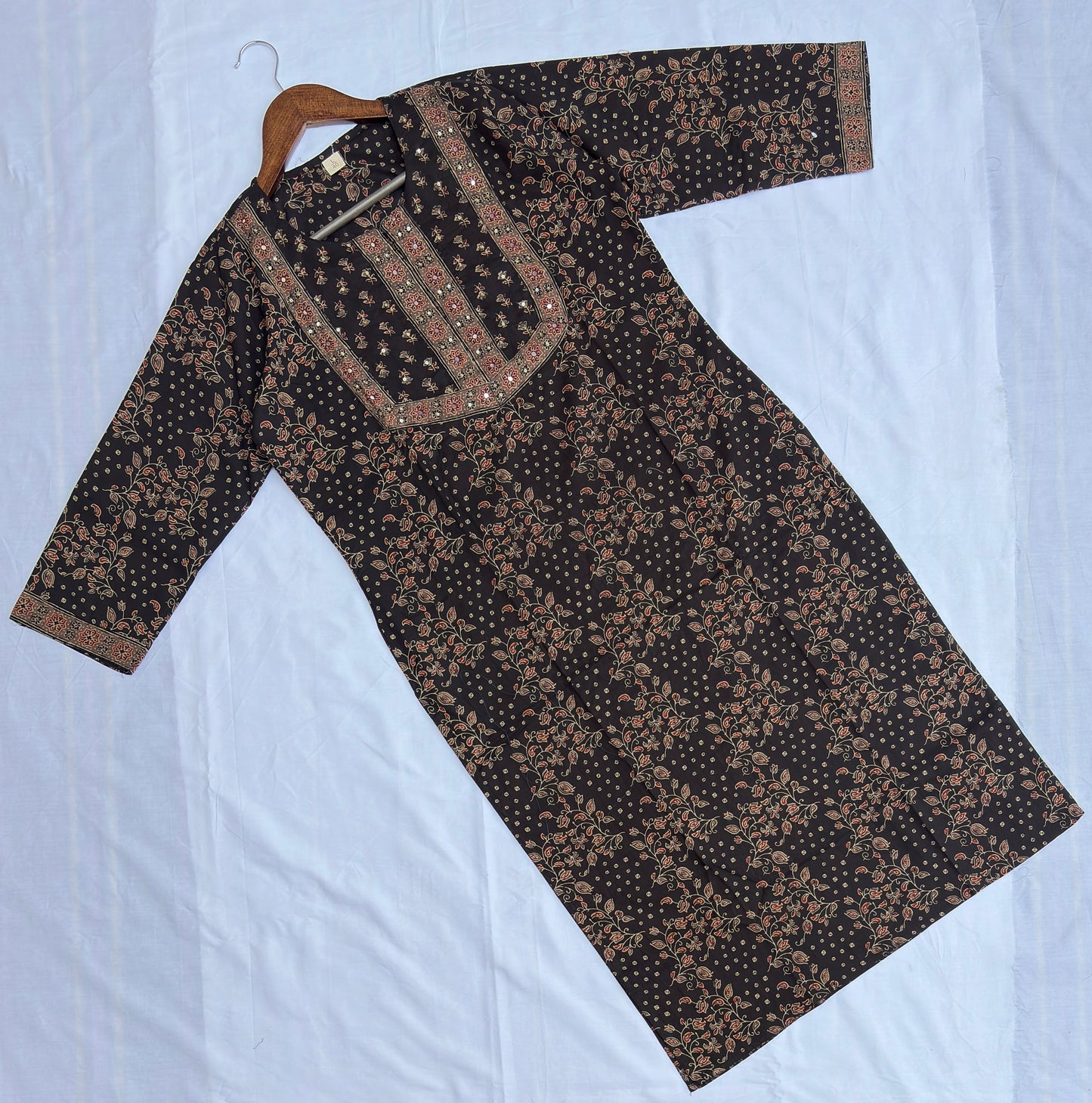 Floral Kurta set in black