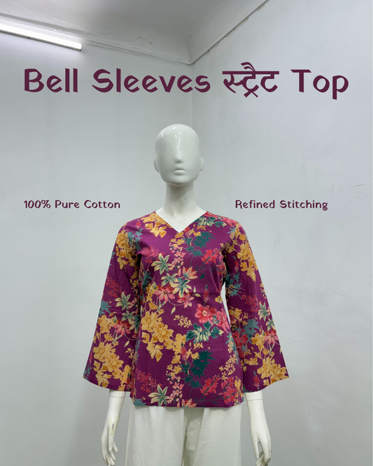 Bell Sleeves स्ट्रैट Top