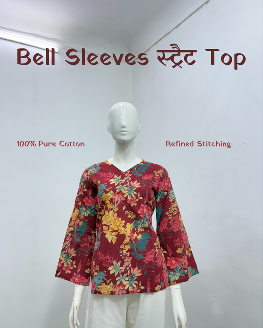 Bell Sleeves स्ट्रैट Top