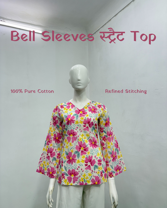 Bell Sleeves स्ट्रैट Top