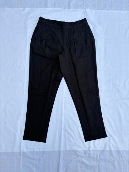 Black Airy Linen Cotton Pants