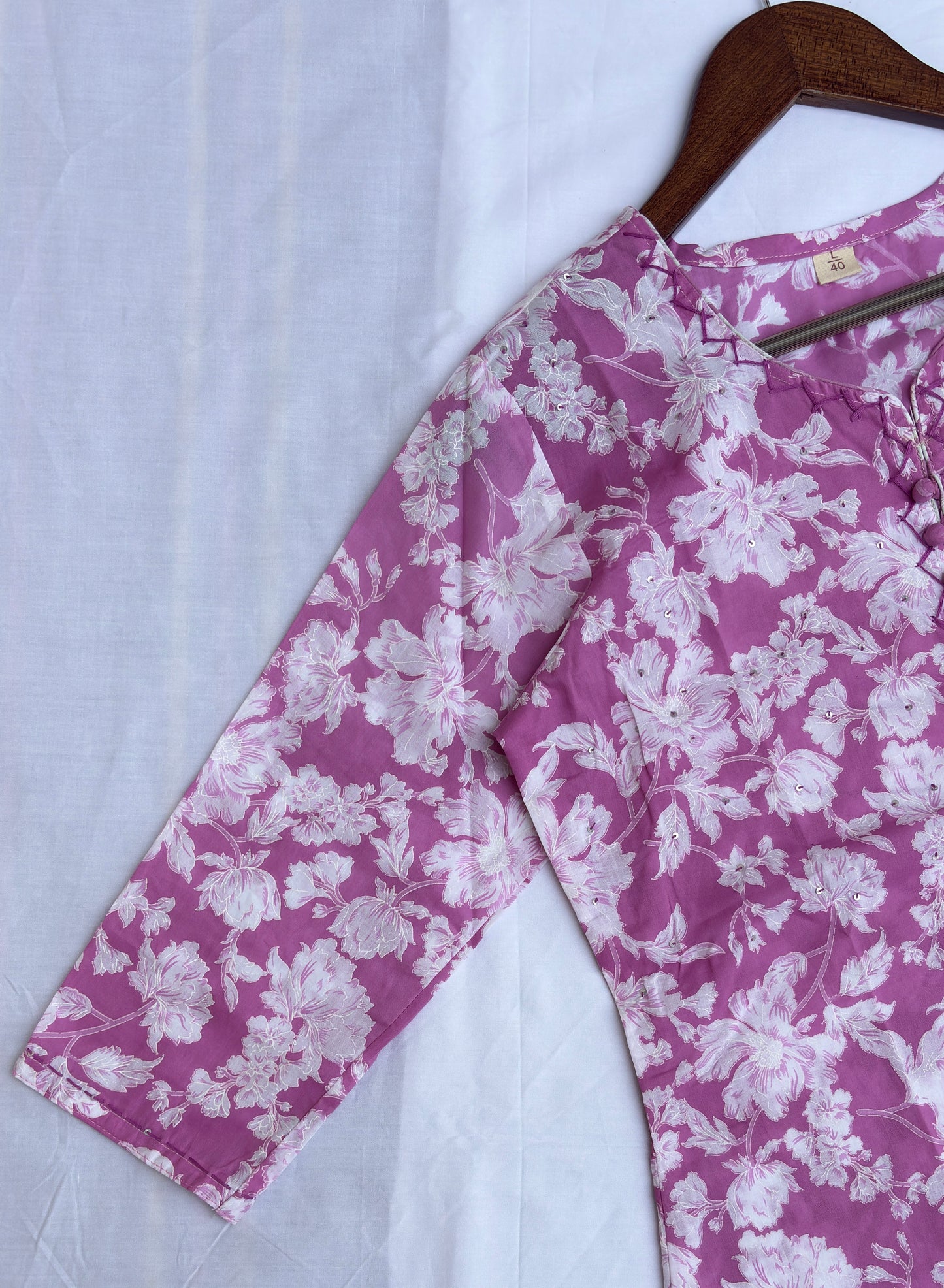 Floral Kurta set in pink