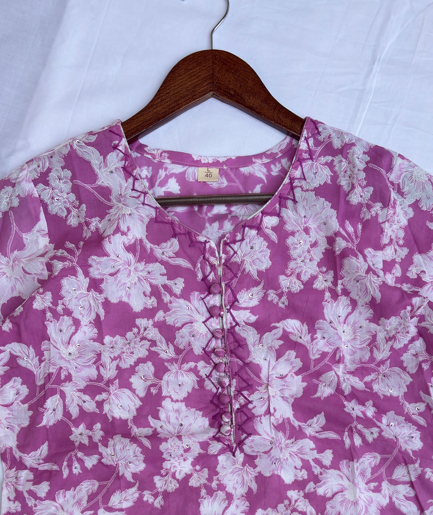 Floral Kurta set in pink