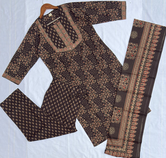 Floral Kurta set in black