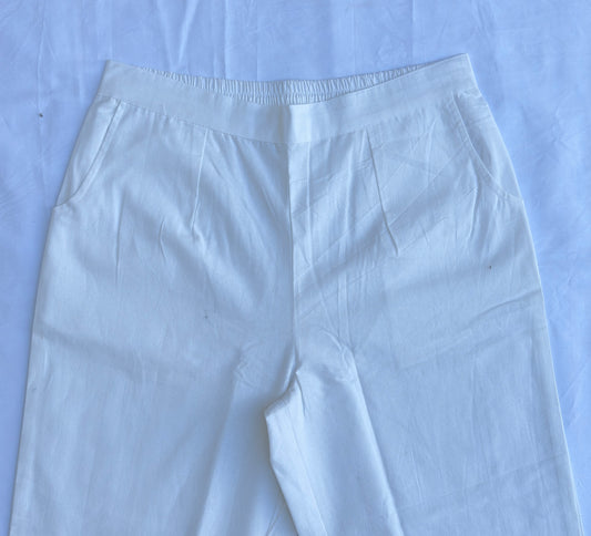 White Airy Linen Cotton Pants