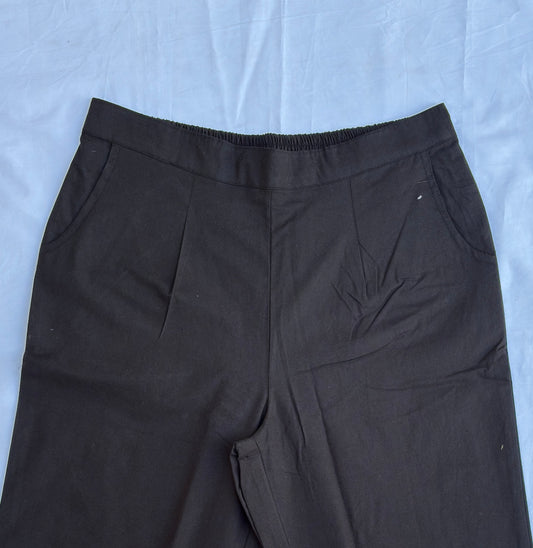 Black Airy Linen Cotton Pants