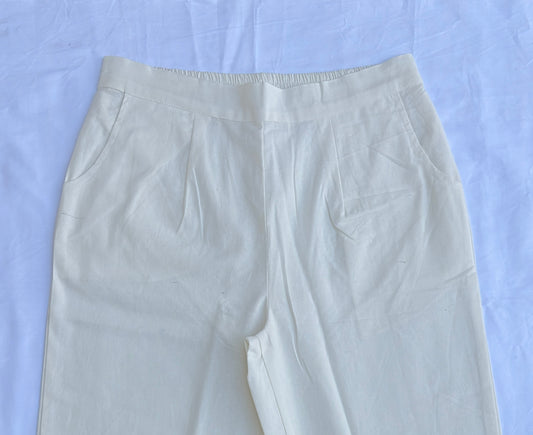 Off-White Airy Linen Cotton Pants